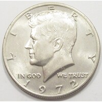USA,half dollar 1972 aUNC+ nikkel
