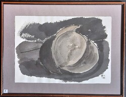 Borsos Miklós - Sisak 35,5 x 50 cm lavírozott tus, diópác, papír 1988