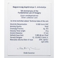 Magyarország,10000 forint 2016 PP - Alaptörvény - Certifikáció