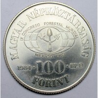 Magyarország,100 forint 1984 - Erdészeti kongresszus aUNC+ nikkel