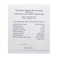 Magyarország,5000 forint 2015 PP - Széll Kálmán - Certifikáció