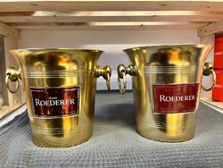 CHAMPAGNE CLUB - 2 darab LOUIS ROEDERER vintage aranyszínű pezsgőhűtő veder párban