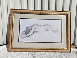 Edgar Degas meztelen nő kézirajz reprodukció
