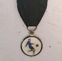Antik 1910-1920 football jelvény zsebóra lánc relikvia zománc díszítéssel foci