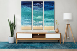 JMModernAbstract SEA BREEZE 90X80 cm-es festmény feszített vásznon