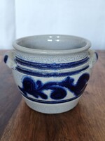 Német sómázas kőcserép edény / szilke – Westerwald stílus, 13 cm