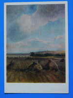 Szovjet Képeslap, művészet, festmény motívum, A.K.Szavraszov: Nyár végén a Volgán