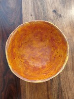 Egyedi DP szignózott kerámia tálka – Narancs krátermázzal (15 cm)