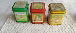 3 db retró fém díszdoboz Yves Rocher vintage mini tárolók