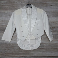 Boy's white christening suit with tailcoat top