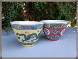 Kézzel festett sárkány és virág mintás kínai Jingdezhen porcelán teás csészék