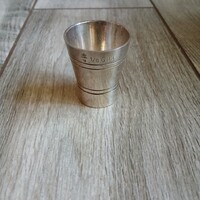 Pompás régi ezüstözött italmérő pohár II. (4,5x3,7 cm)