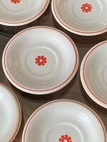 6 DB HOLLÓHÁZI PORCELÁN MOKKÁS, KÁVÉS CSÉSZE ALÁTÉT 11 CM