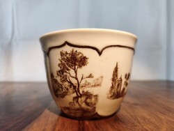 Vintage Schumann Arzberg (Bavaria) nagyméretű porcelán csésze – Romantikus tájképpel