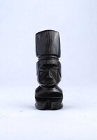 2A096 Mexikói Azték zöld obszidián istenség szobor 10 cm