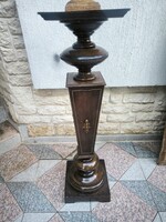 Antik gyönyörű Posztamens szobor, gramofon viràgtartó àllvàny réz díszítéssel