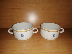 Alföldi porcelán CSMVV feliratú egymásra helyezhető csésze és levesescsésze egyben (22/K)