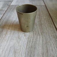 Pompás régi ezüstözött italmérő pohár I. (5,2x4,3 cm)