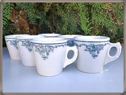 Antik Schlaggenwald 1896-1918 szecessziós vastagfalú porcelán kávéházi mokkás csészék