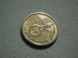 Németország, horogkeresztes birodalmi 10 Pfennig (Reichspfennig), 1939 J