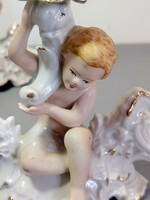 2 db három ágú angyalkás porcelán gyertyatartó ALKUDHATÓ