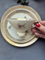 Csodás gyűjtői art deco dúsan aranyozott Winterling Marktleuthen Bavaria reggeliző teás csésze trió