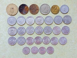 Magyarország 31 db Különböző Érme 10 20 50 Fillér 1 2 5 10 100 Forint 1967-1995