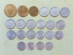 Magyarország 22 db Különböző Érme 10 20 50 Fillér 1 2 10 100 Forint 1968-1995