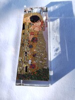 Goebel , kézzel készített gyertyatartó. Gustav Klimt : A csók.