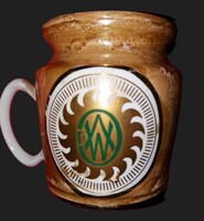 HOLLÓHÁZI CSEPEL KERÉKPÁR ÉS VARRÓGÉPGYÁR WEISS MANFRÉD MŰVEK porcelán dísz korsó HIBÁTLAN