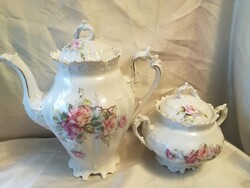 MZ Ausztria porcelán kávés kanna+cukortartó