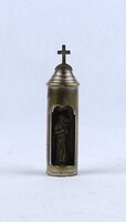 2A190 Régi kisméretű Szent Antal szobor vallási kegytárgy réz tokban 6.3 cm