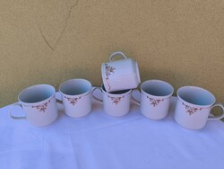 Alföldi porcelán hecsedli csipkebogyó mintás pohár, csésze 6 db eladó!