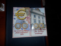 2 db Ausztria 50 Schilling  emlékérme bliszterben egyben eladó!