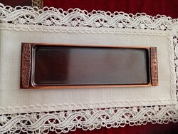 Képcsarnokos Dömötör László   Lignifer  iparművészeti ötvös  vörösréz  tálca íróasztalra  27x8,5 cm