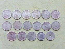 Magyarország 17 db Különböző Érme 2 5 10 Fillér 1954-1992