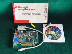 Sigma REALmagic Hollywood Plus EM8300 PCI DVD dekóder – kézikönyv + VGA kábel