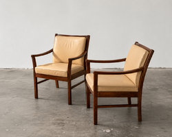 Mid-century lounge fotel pár tömörfa vázzal