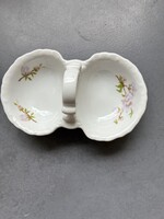 Zsolnay rózsaszín barackvirágos porcelán asztali só-bors tartó, sótartó, fűszertartó