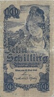10 schilling 1945 Ausztria 5 jegyű sorszám 5.