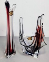 Modernista Bécsi Lux Glass váza 1950 párban ALKUDHATÓ