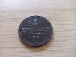 1    Krajcár   (  A  )  1851     Ausztria  A képen látható állapotban