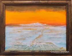 Golden Winter. Prima díjas művésztől, Arany tél 40x30 cm Károlyfi Zsófia(1952-)