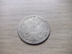 20  Krajcár  Ezüst érem  1870   Ausztria   A képen látható állapotban