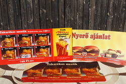 Régi ritka McDonald's éttermi relikvia 3 db menütábla reklám panel az 1998 - 2000 közötti évekből
