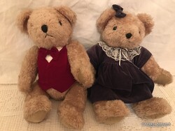 MACKÓ - 2 db - PLÜSS - 44 x 25 cm - THE TRADITIONAL BEAR COLLECTION - KEMÉNY TEST - HIBÁTLAN