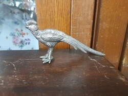 Alpakka Fácán Madár Kisplasztika Figurális Szobor.11 cm.