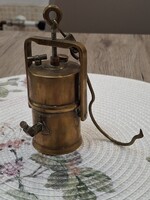 Réz Karbidlámpa Bányászlámpa.13,5cm.