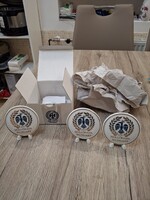 3db Hollóházi Porcelán Cégér Dobozában Tanusítvánnyal.