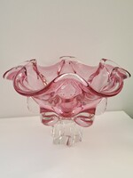Josef Hospodka cseh üvegtál, 26 cm